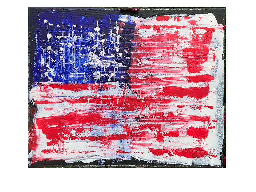 Abstract American Flag Painting